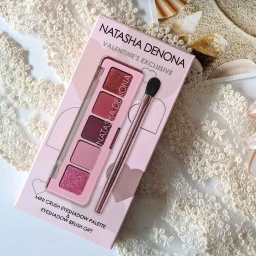 Natasha Denona Valentines Day Kit Crush Eyeshadow Palette & Brush Set BNIB